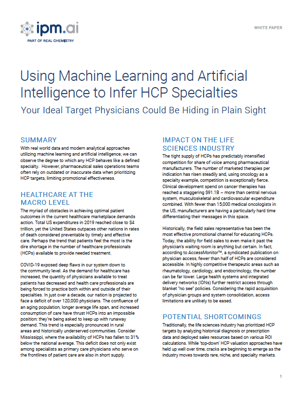 Using ML and AI to Infer HCP Specialities for Rare Disease